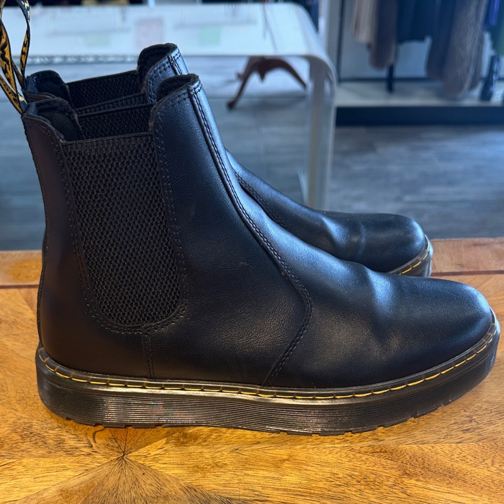 Black Leather Dr. Martens Chelsea Boots